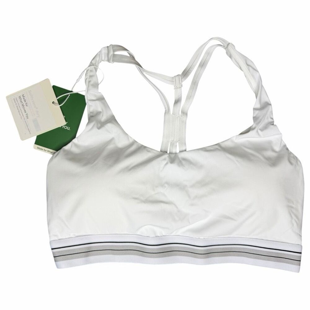 NEW Halara Softlyzero Airy Racerback Sports Bra White Small Low Impact Comfort B
